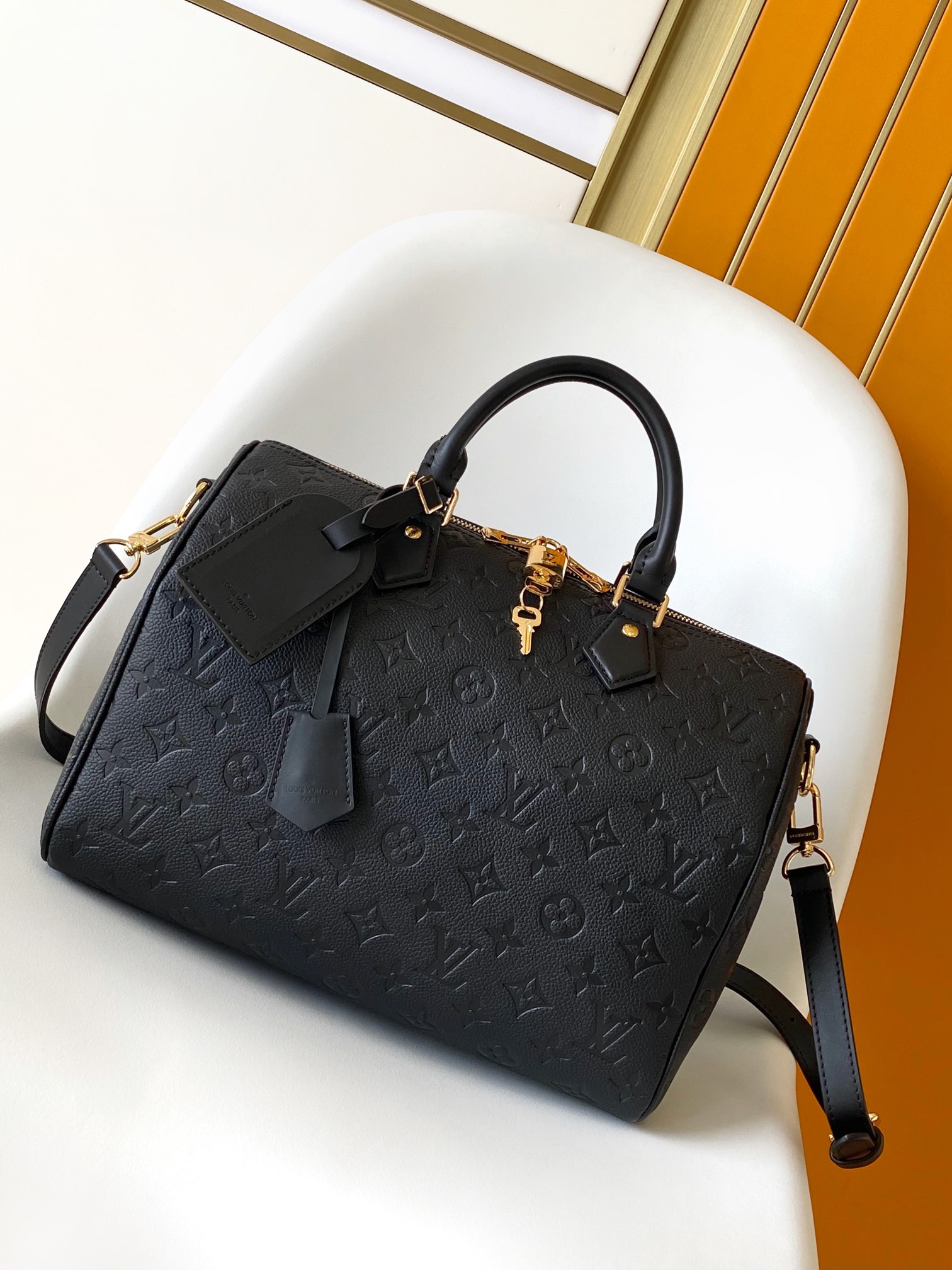 Louis Vuitton LV Speedy Soft 30 Handbag - M47186 Black (Embossed)