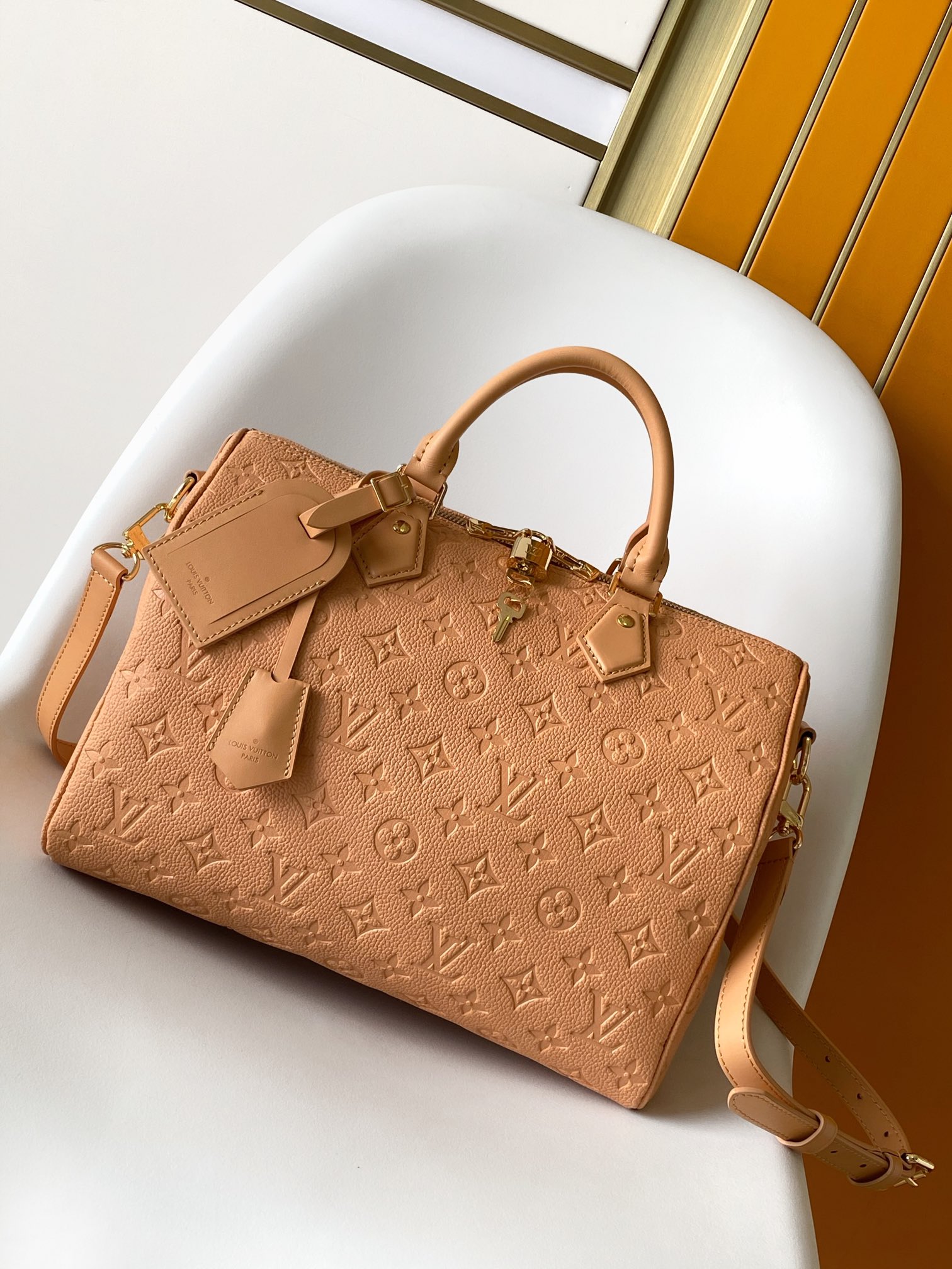 Louis Vuitton LV Speedy Soft 30 Handbag - M11323 Light Brown (Embossed)