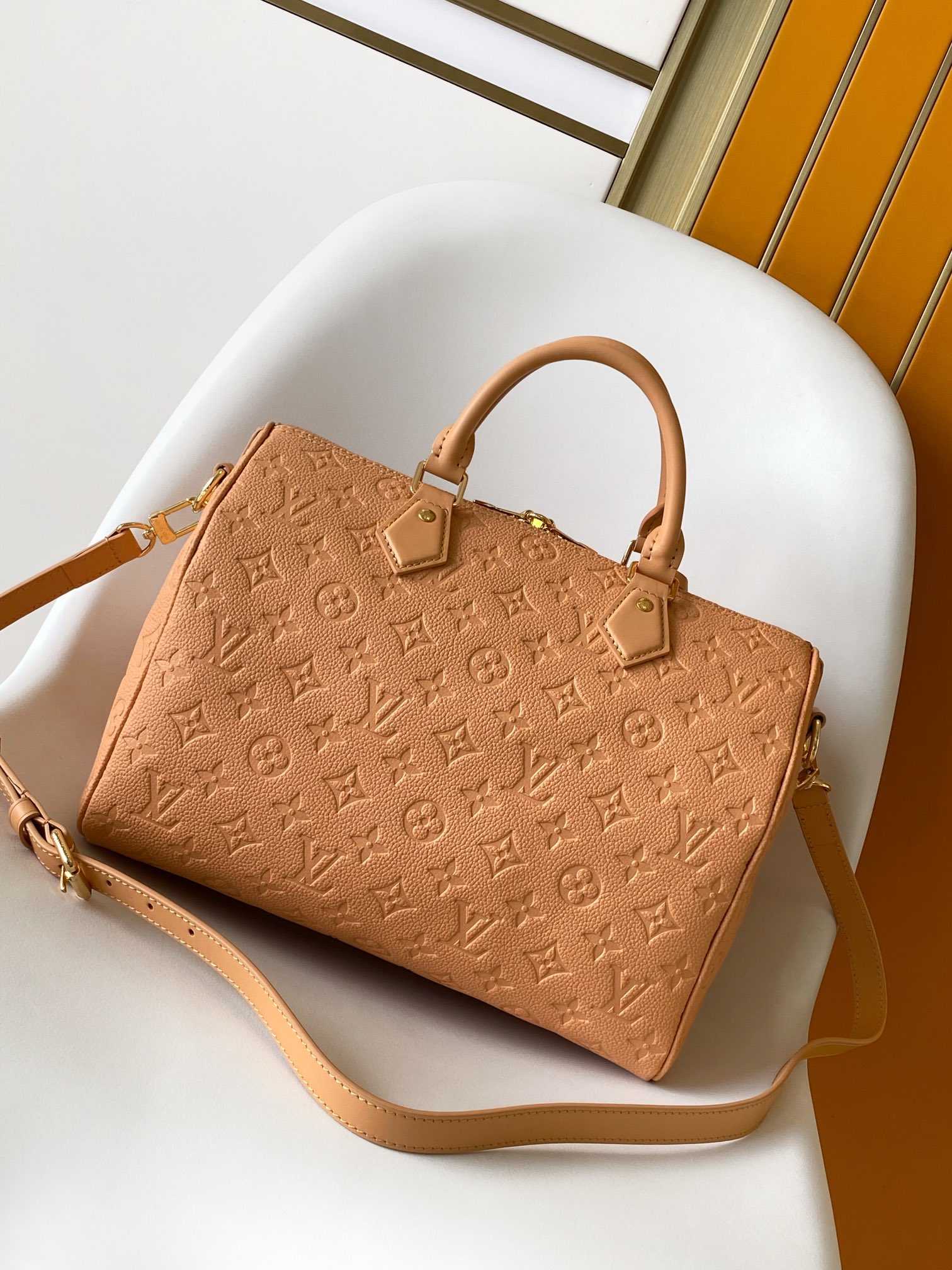 Louis Vuitton  LV Speedy Soft 30 Handbag - M11323 Light Brown (Embossed)