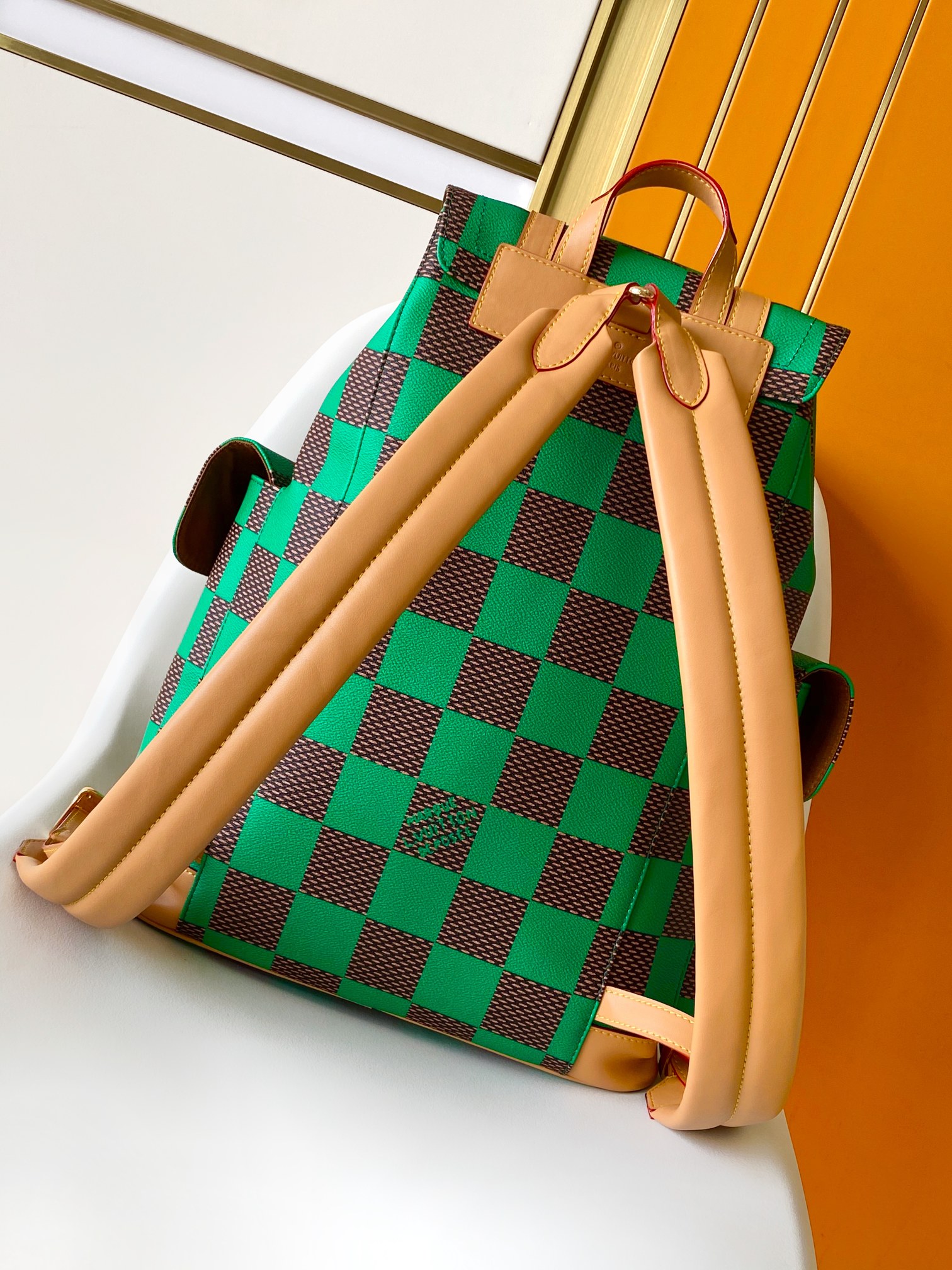 Louis Vuitton  LV Christopher Small Backpack - N40564 Green Check Graffiti Monogram Canvas