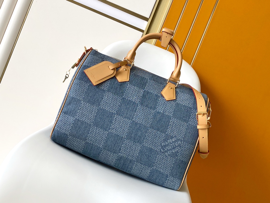 Louis Vuitton LV Speedy 40 Bandouli??re Bag - N40701 Damier Denim