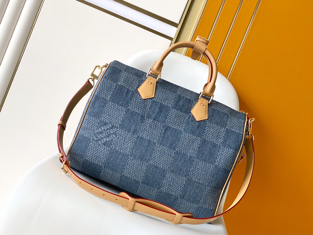 Louis Vuitton  LV Speedy 40 Bandouli??re Bag - N40701 Damier Denim