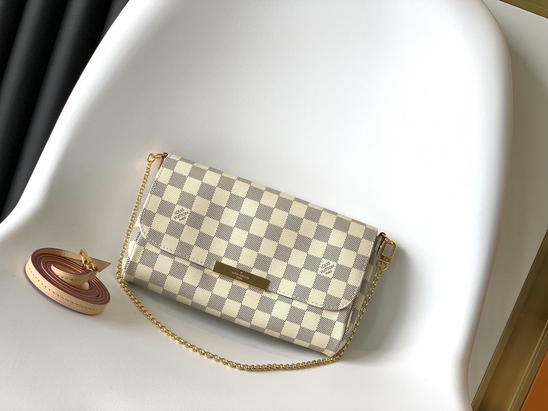 Louis Vuitton LV Favorite MM Handbag - N41275 White Checkered