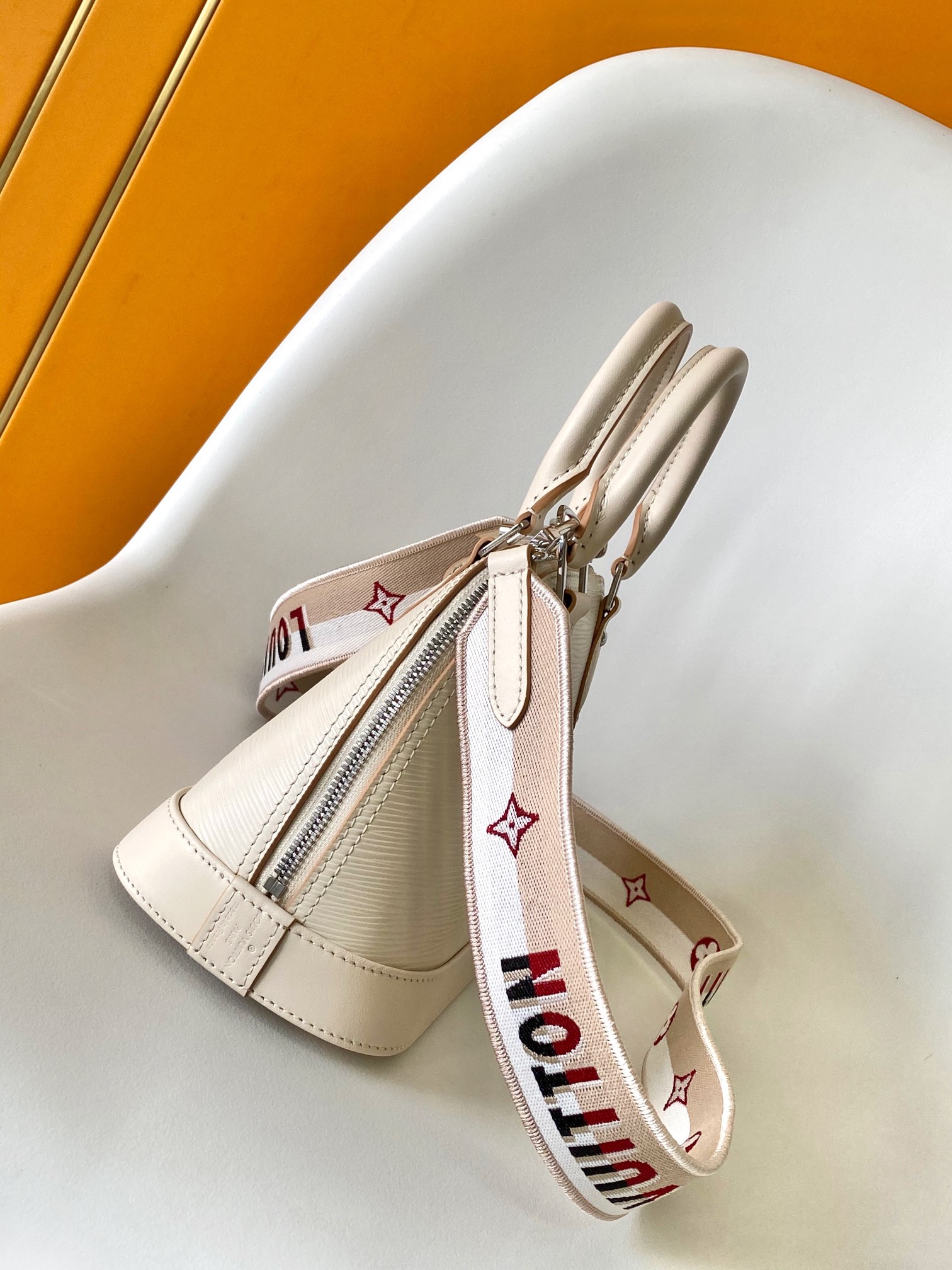 Louis Vuitton LV M58706 Alma BB Handbag in Cream Epi Leather