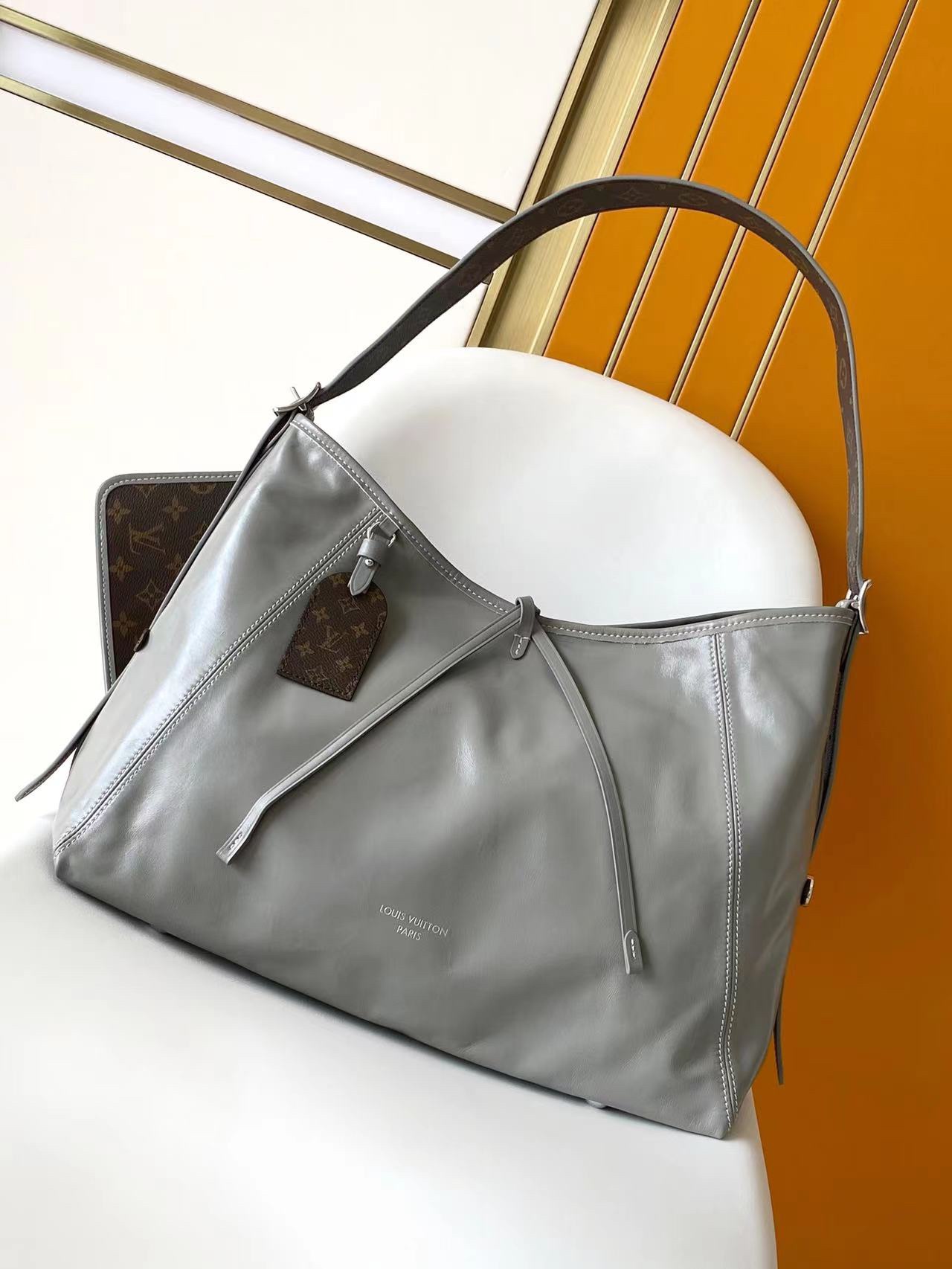 Louis Vuitton LV M12583 CarryAll Dark Medium Handbag in Shark Grey