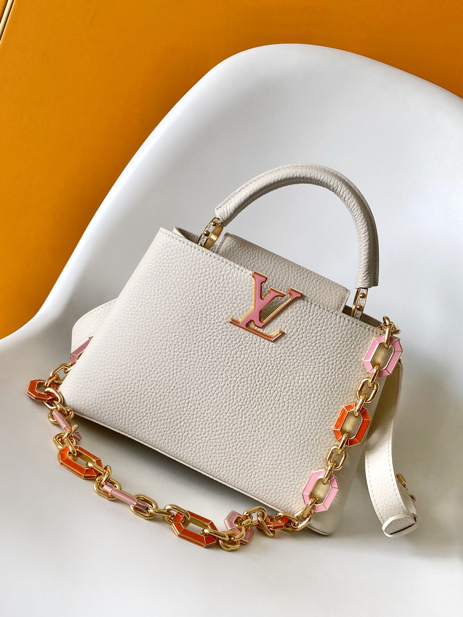 Louis Vuitton LV Capucines Mini Bag M25339 in Cream