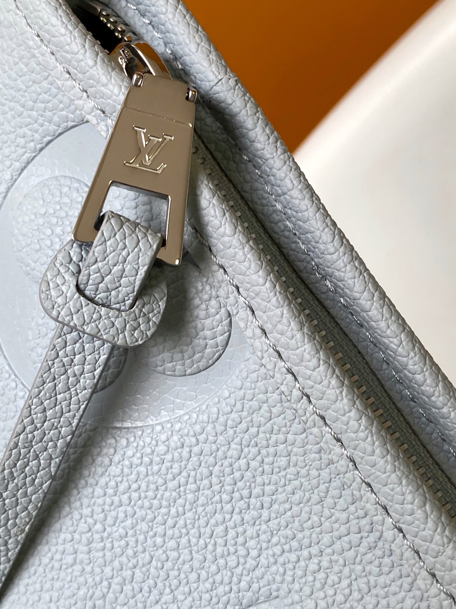 Louis Vuitton LV M46673 CarryAll PM Handbag in Light Blue Monogram Empreinte Leather