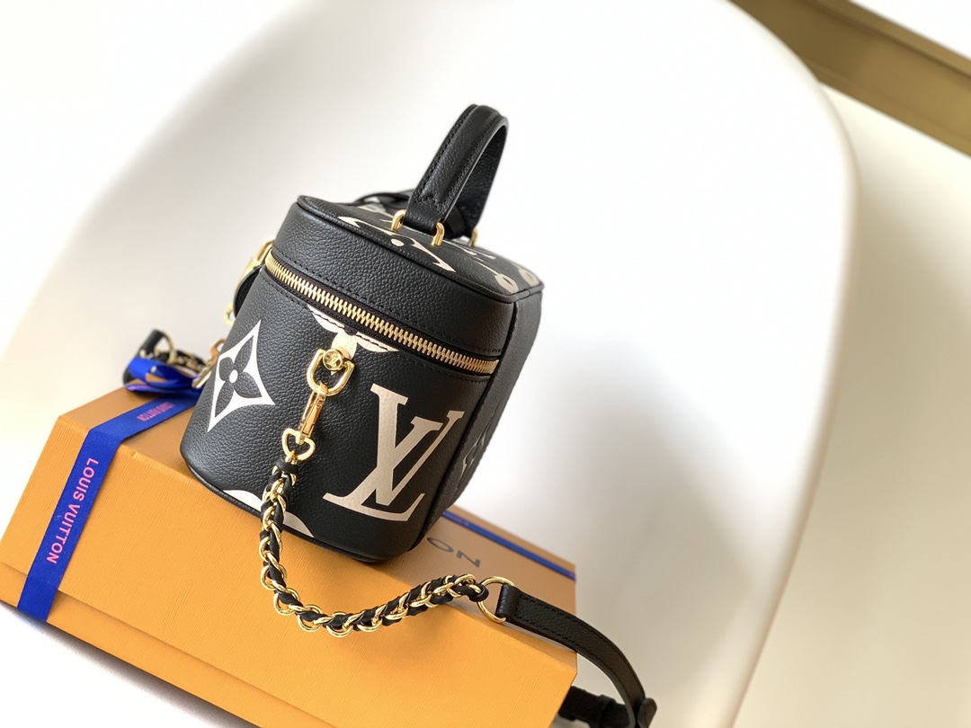 Louis Vuitton LV M45780 Vanity Small Handbag in Black Print