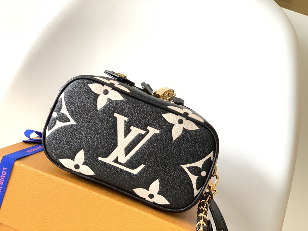 Louis Vuitton LV M45780 Vanity Small Handbag in Black Print