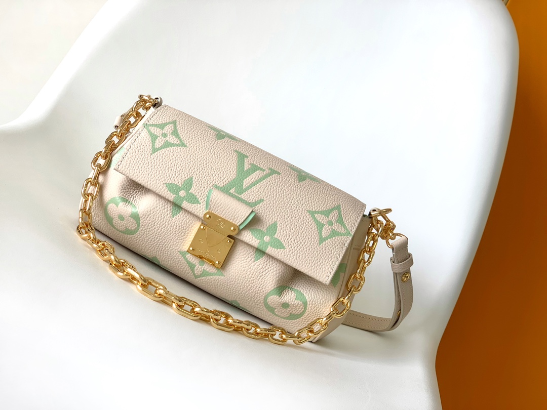 Dynamic Chip Louis Vuitton LV M46842 White and Green FAVORITE Handbag