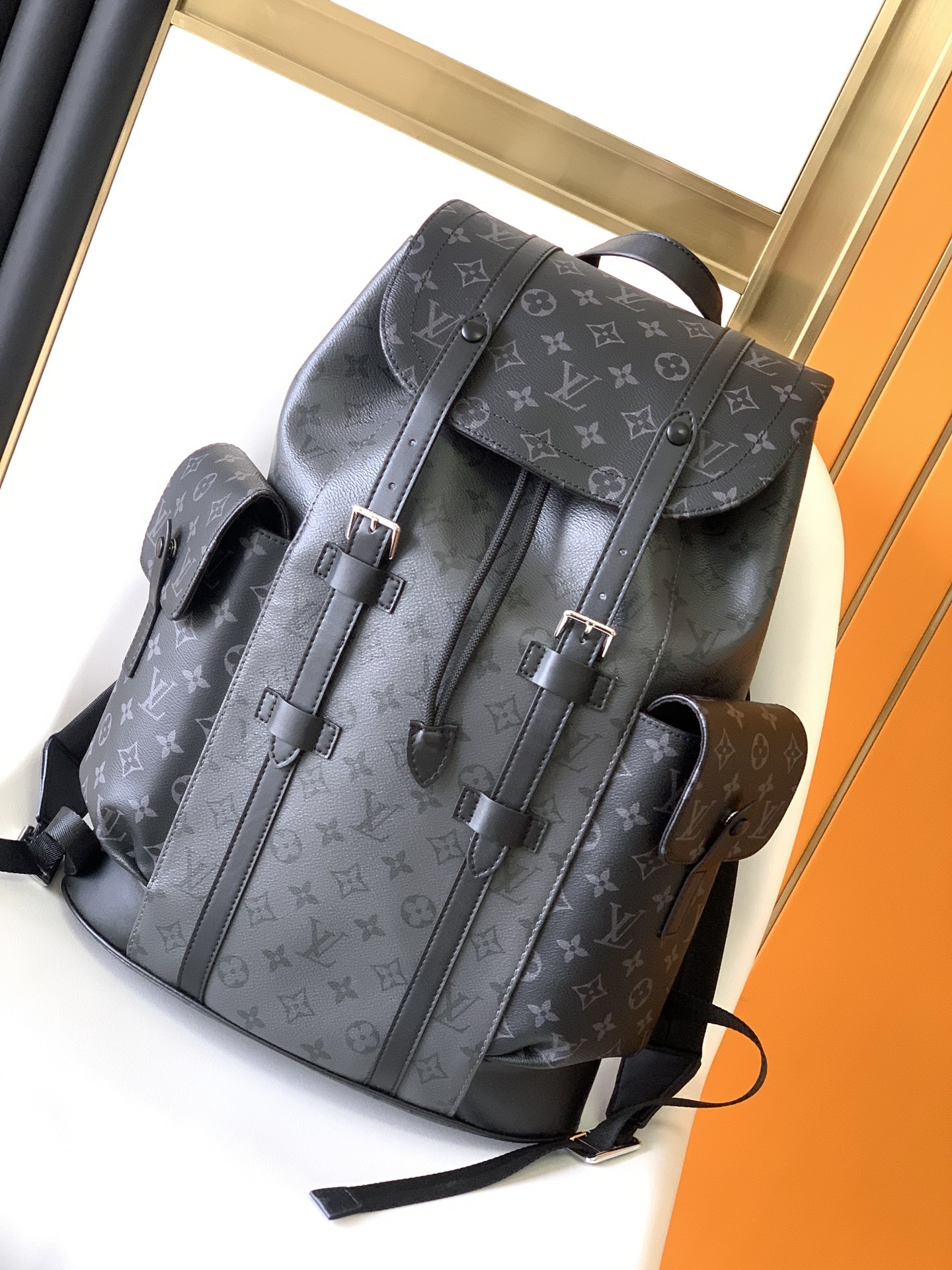 Multi-functional Christopher Mini Backpack Louis Vuitton LV M45419 - Black and Grey