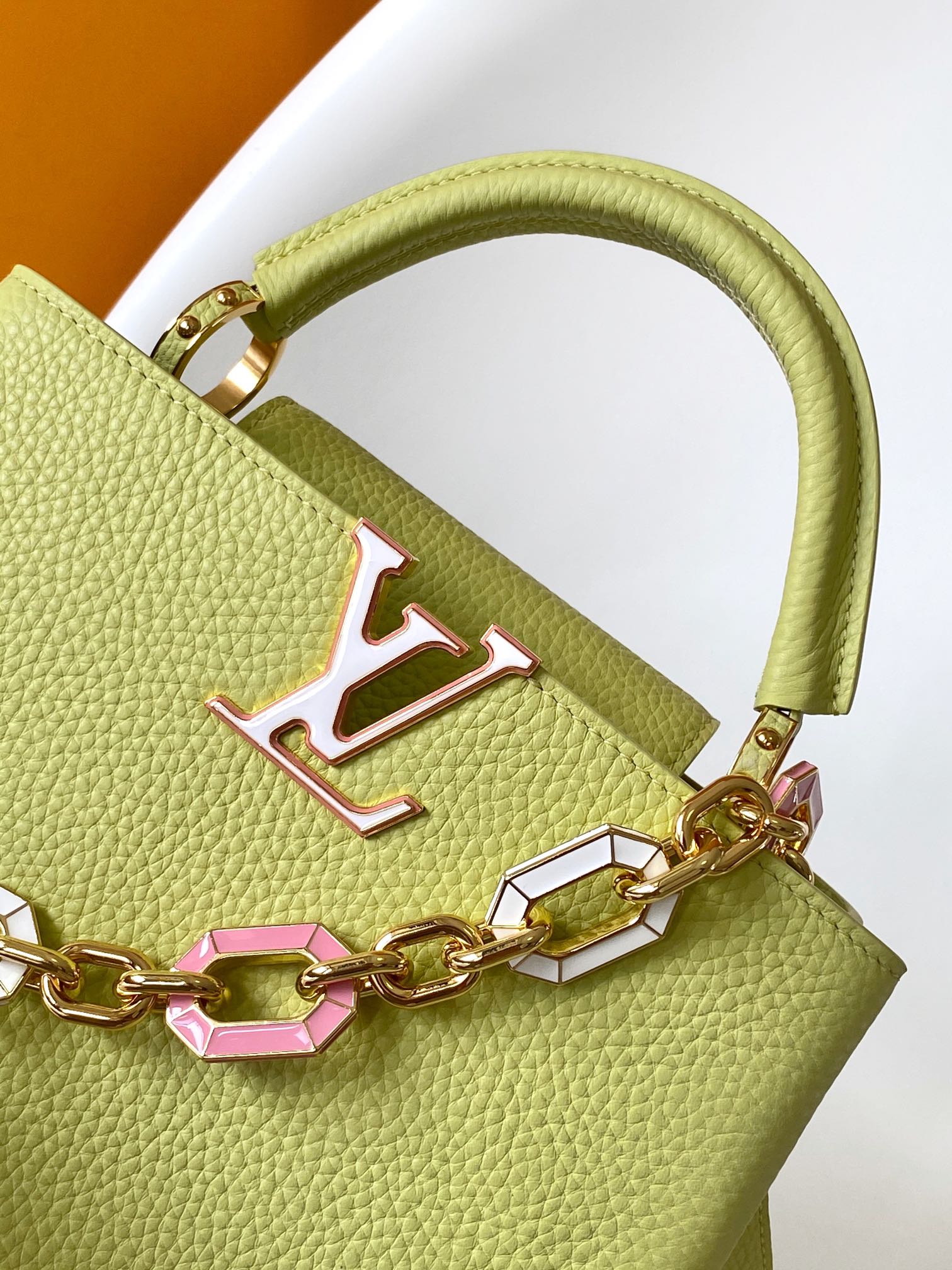 Louis Vuitton LV Capucines BB Handbag M25232 - Yellow Cream Taurillon Leather