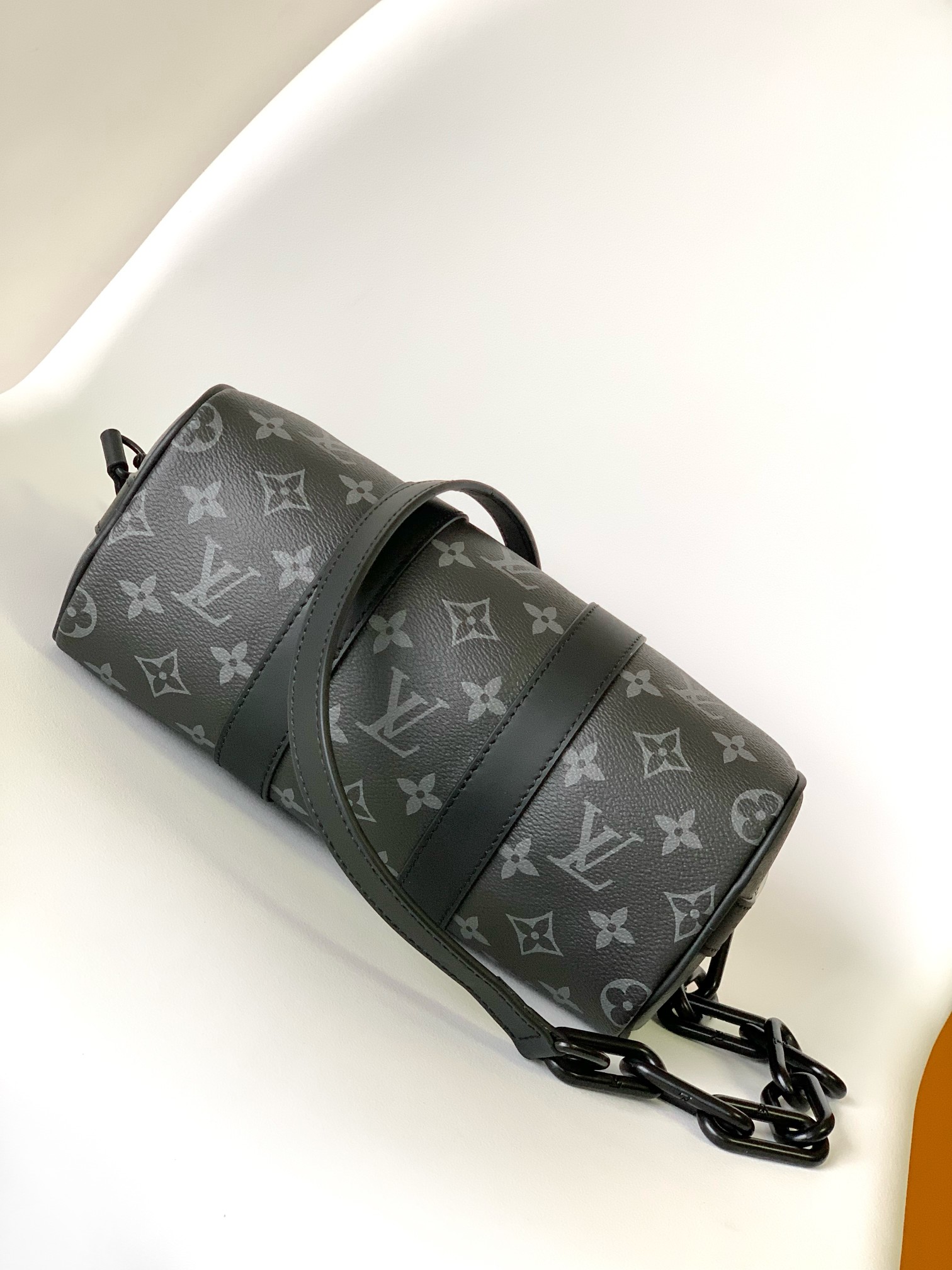 Louis Vuitton LV Keepall 25 Pillow Bag - M46271 Black Monogram Eclipse