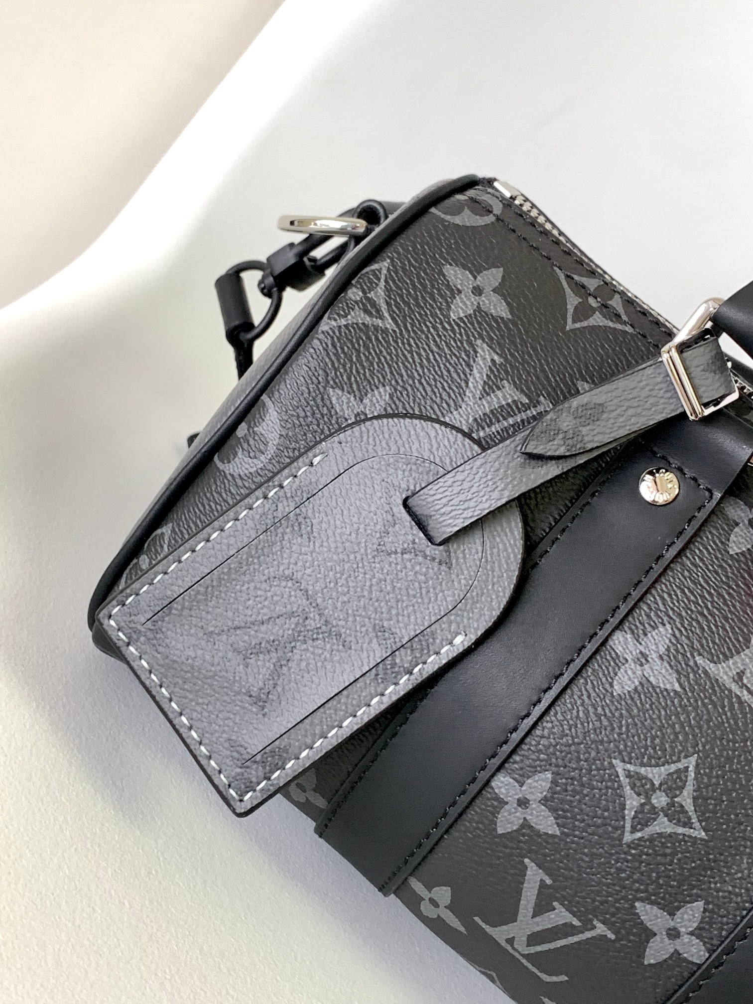 Louis Vuitton LV Keepall 25 Pillow Bag - M46271 Black Monogram Eclipse