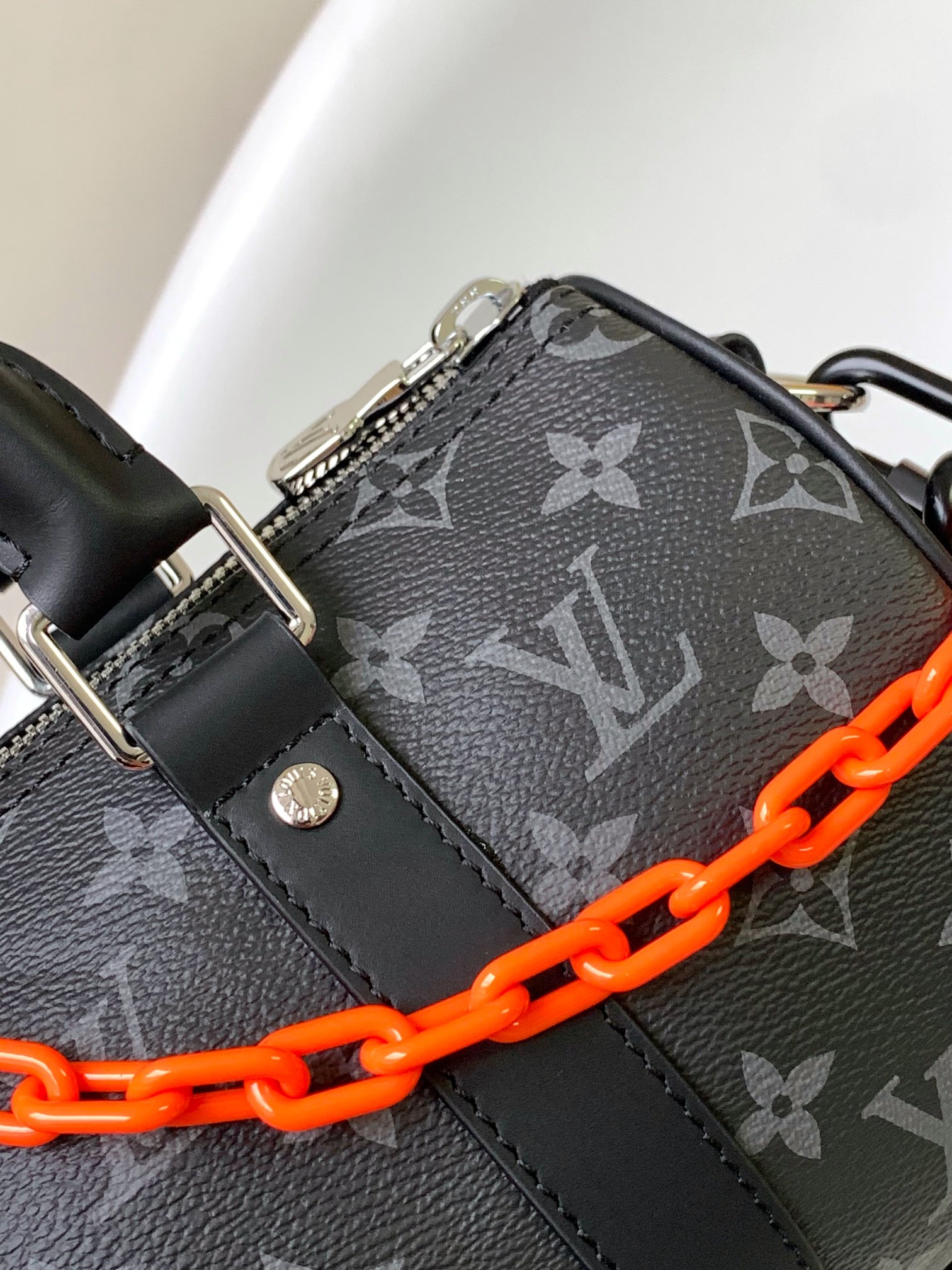 Louis Vuitton LV Keepall 25 Pillow Bag - M46271 Black Monogram Eclipse