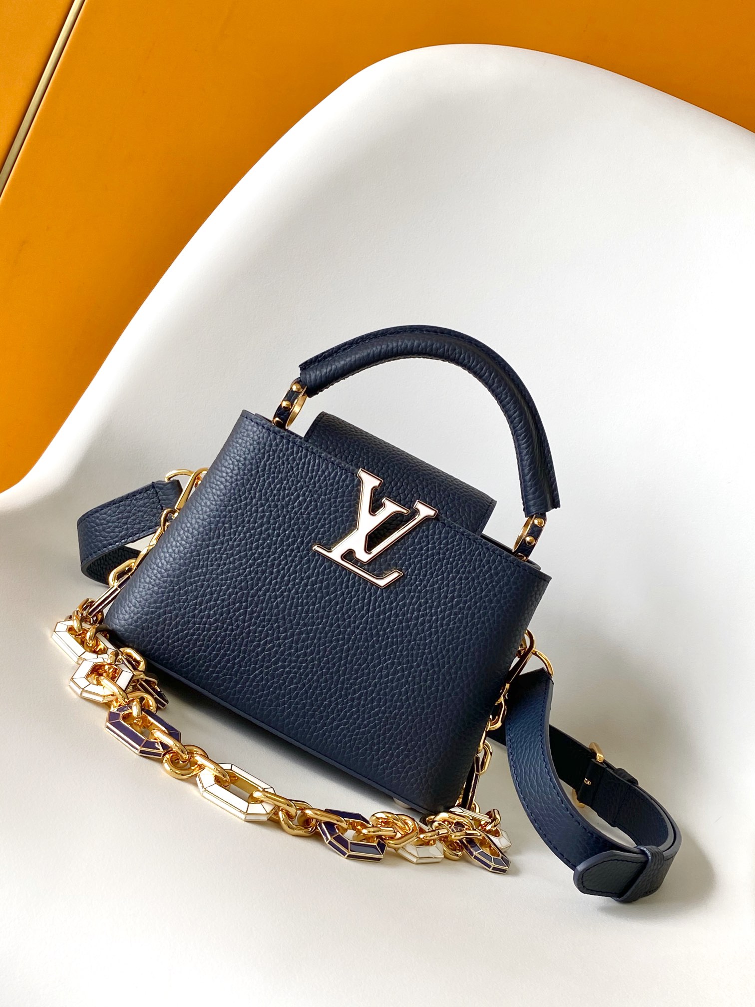 Louis Vuitton LV Capucines BB Handbag - M25211 (Navy Blue)