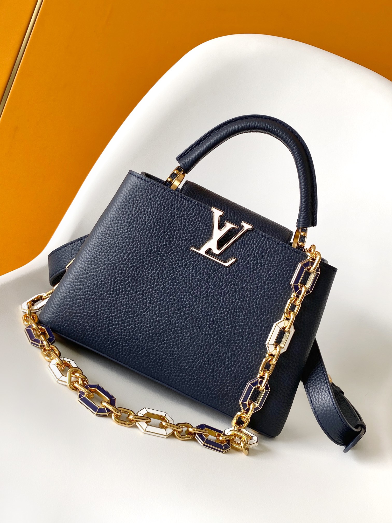 Louis Vuitton LV Capucines BB Handbag - M25211 (Navy Blue) - Small Size