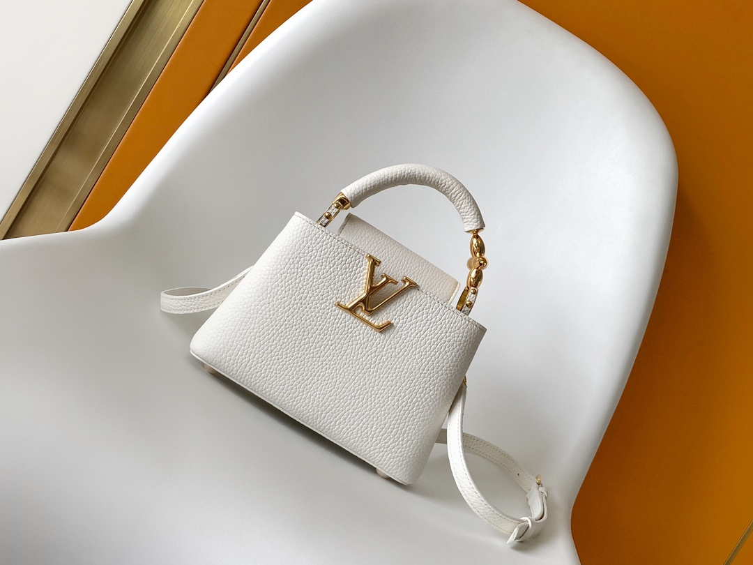 Louis Vuitton LV Capucines Mini Handbag - M23944 Cream (Small)