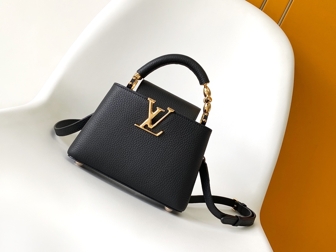 Louis Vuitton LV Capucines Mini Handbag - M23943 Black (Small)