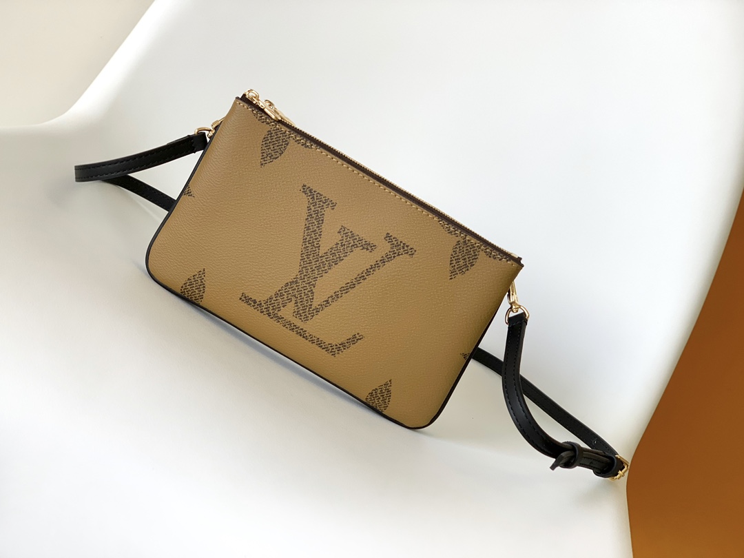 Louis Vuitton LV Double Zip Pochette - Monogram Canvas & Monogram Giant Reverse - M69203