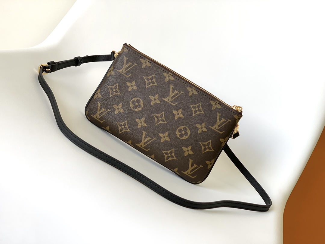 Louis Vuitton LV Double Zip Pochette - Monogram Canvas & Monogram Giant Reverse - M69203