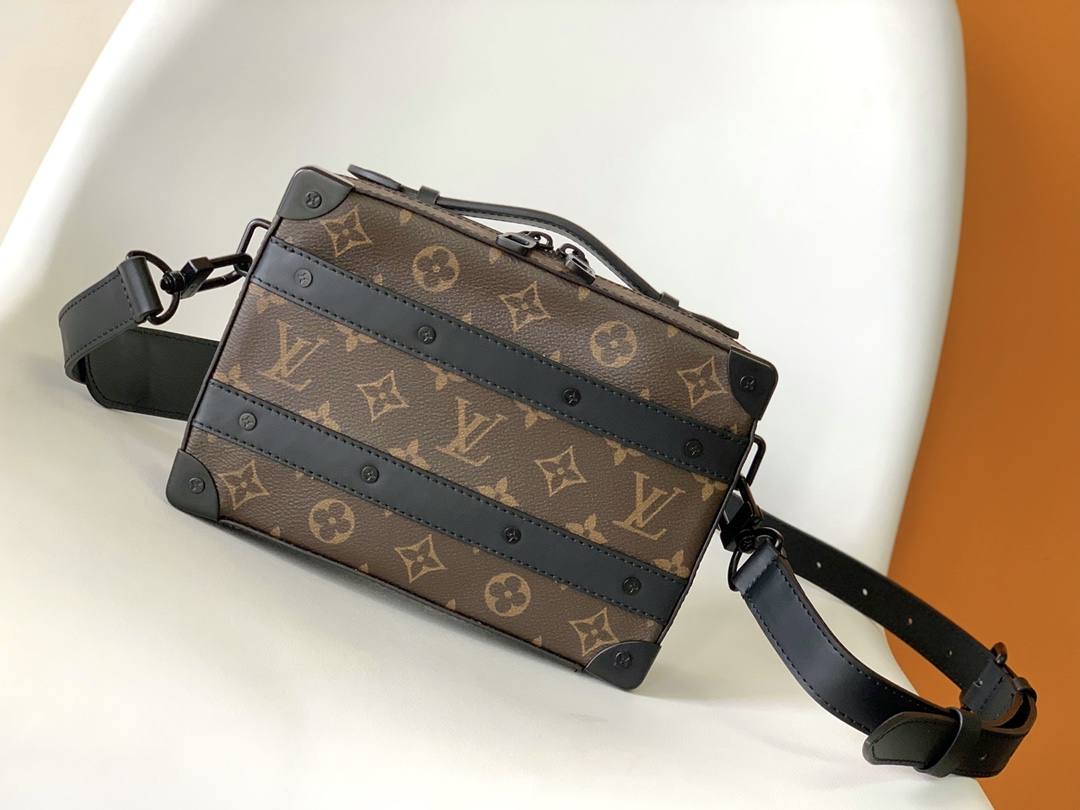 Louis Vuitton LV Handle Soft Trunk Bag - M45935 Monogram Macassar Black Stripe