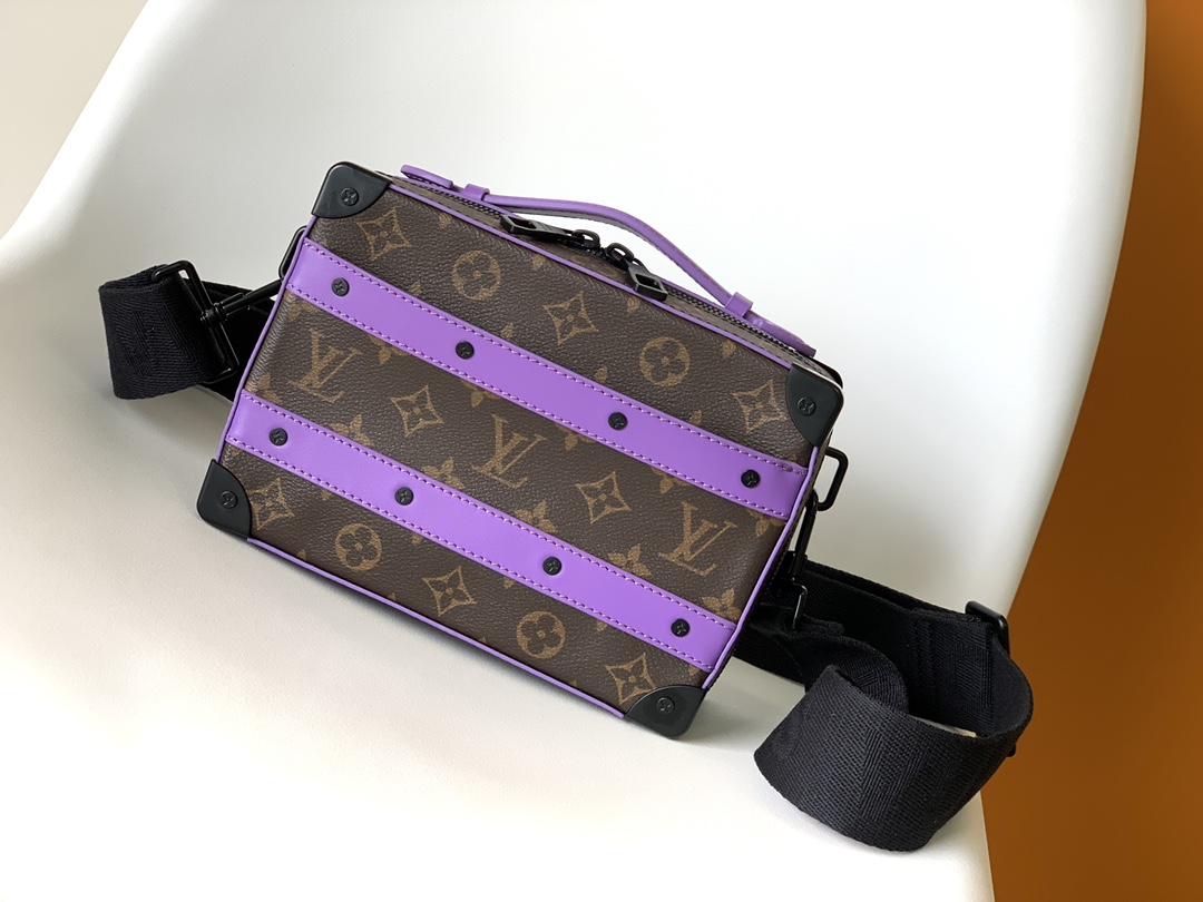 Louis Vuitton LV Handle Soft Trunk Bag - M46264 Monogram Macassar Purple Stripe