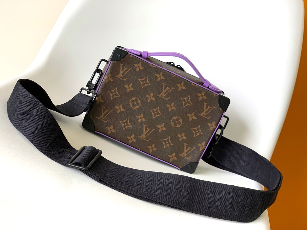 Louis Vuitton LV Handle Soft Trunk Bag - M46264 Monogram Macassar Purple Stripe