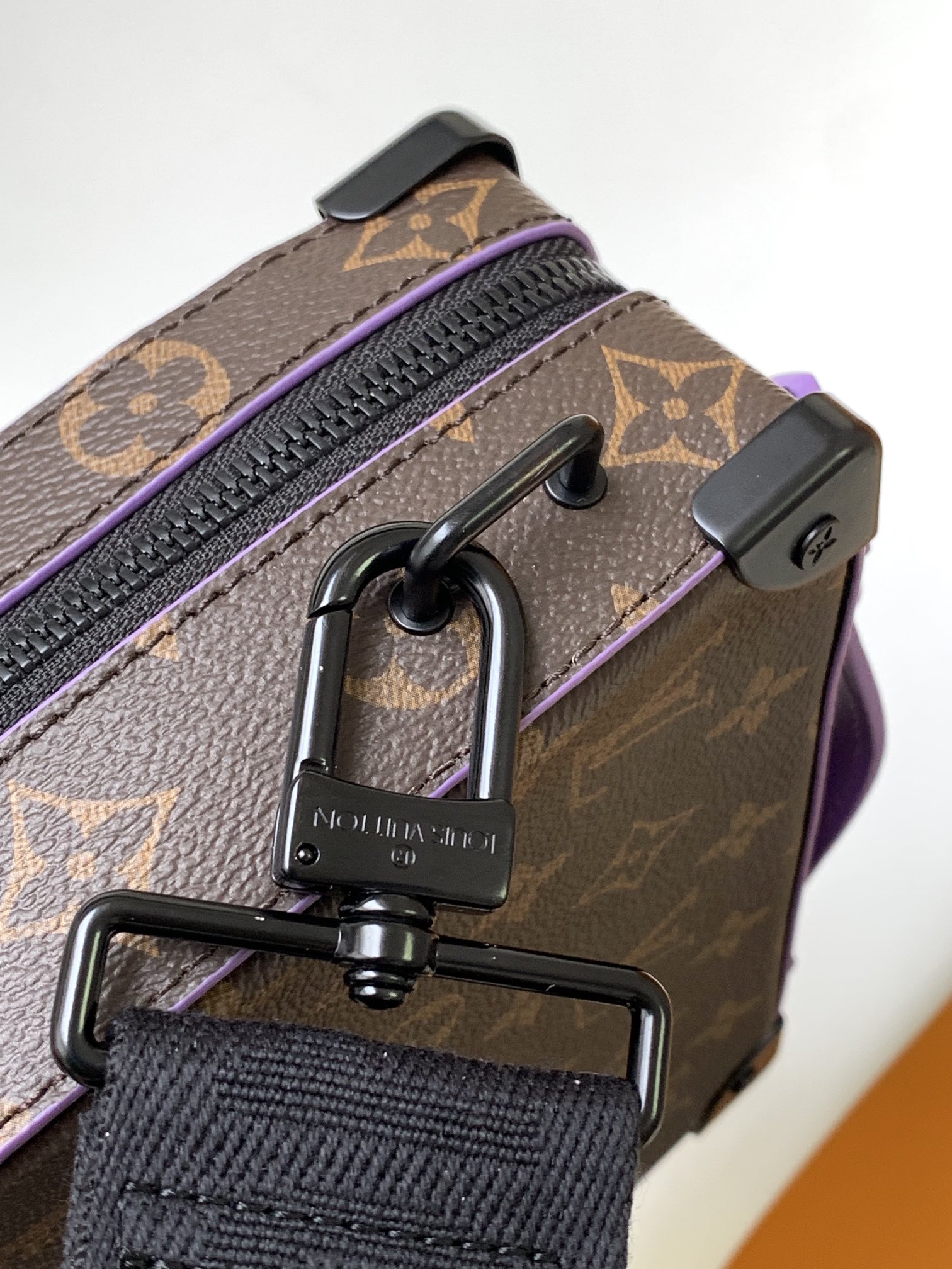 Louis Vuitton LV Handle Soft Trunk Bag - M46264 Monogram Macassar Purple Stripe