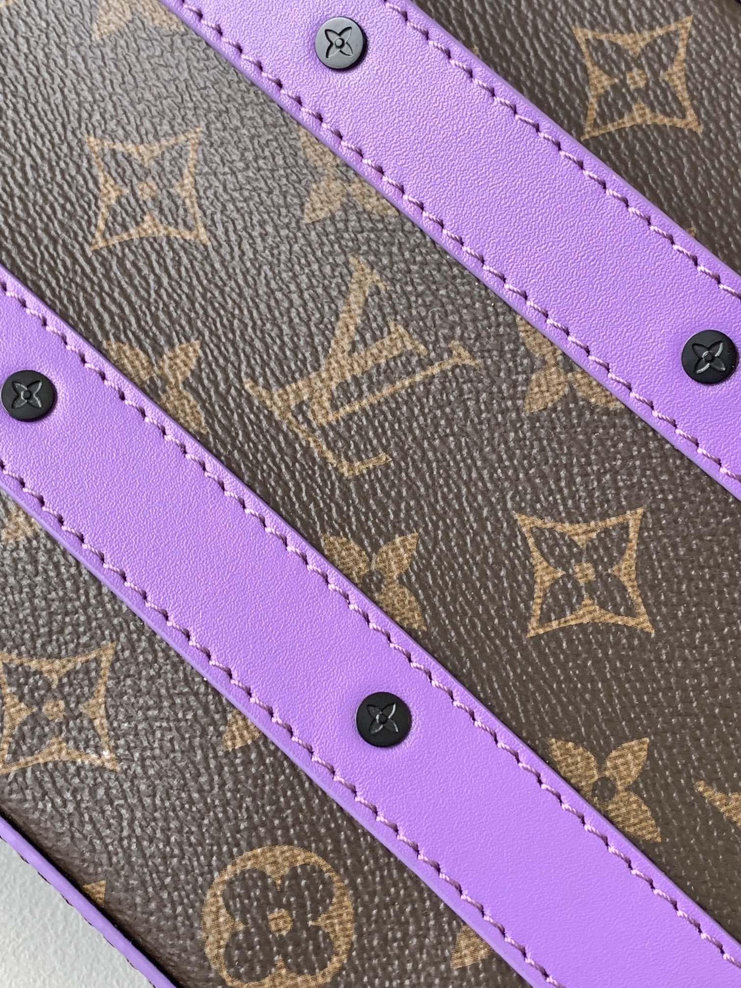 Louis Vuitton LV Handle Soft Trunk Bag - M46264 Monogram Macassar Purple Stripe